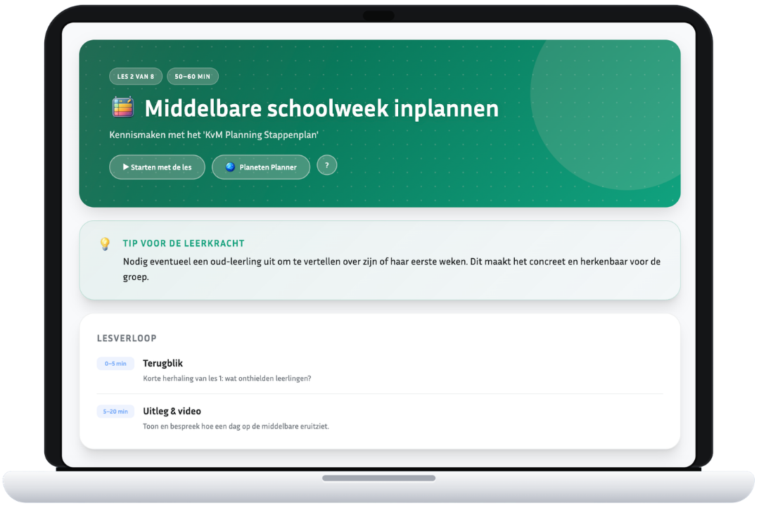 Middelbare schoolweek inplannen
